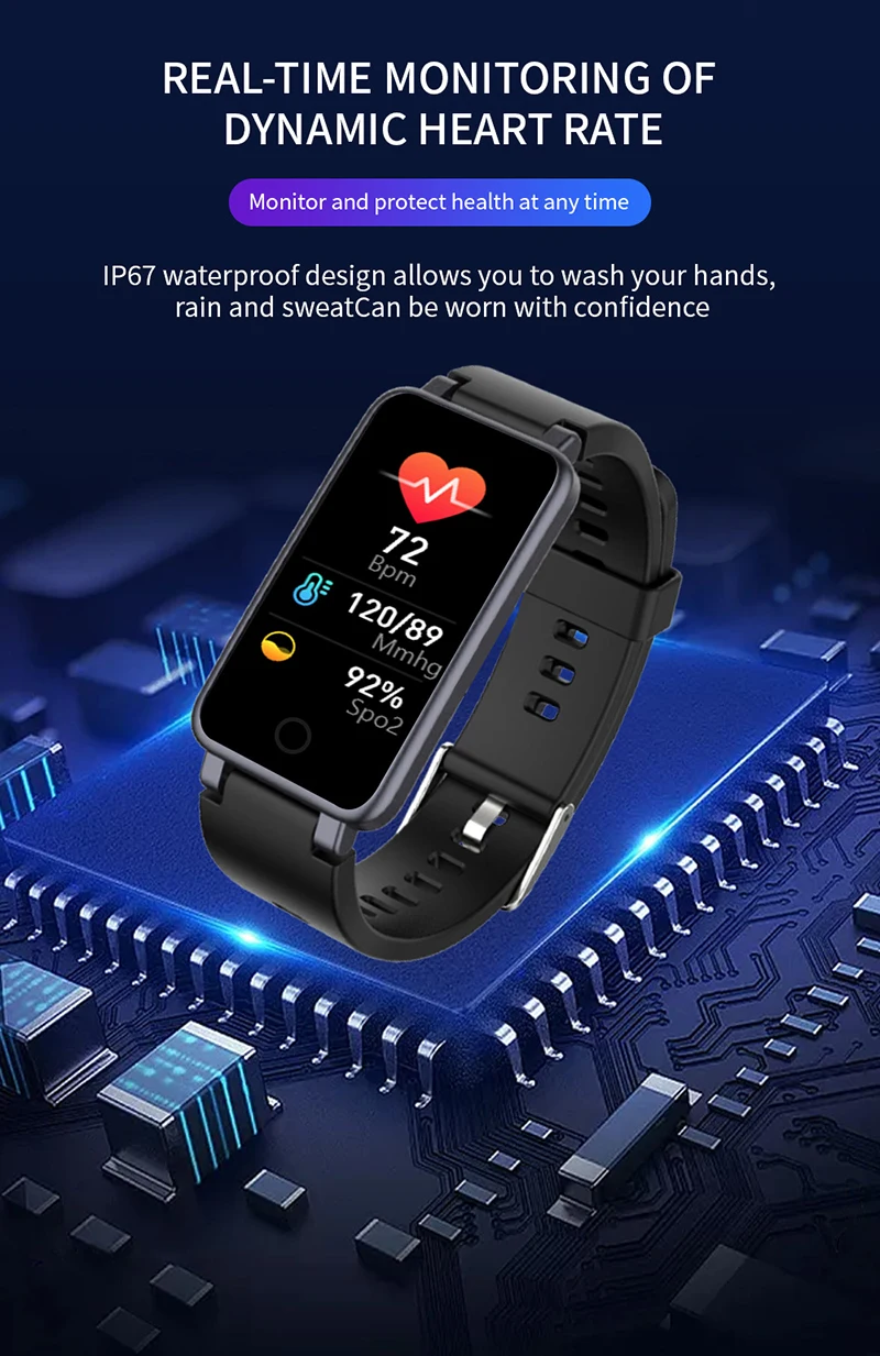 2021 New Smart Watch Men Full Touch Screen Sport Fitness Watch IP67 Waterproof For Android ios smartwatch Men+box