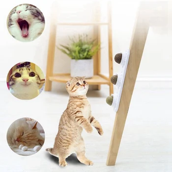 

Cat Triple Spin Ball, Self Hi Molars And Teeth Cleaning Ball，3pcs/lot Self-adhesive Rotated Lick Ball