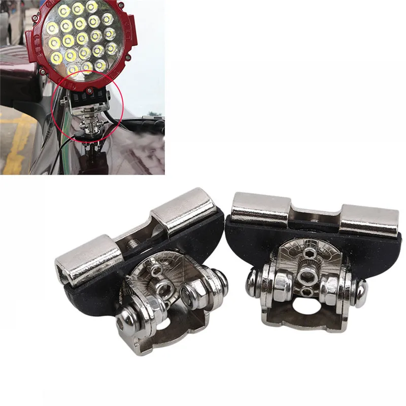 2 Pieces Universal Stainless Steel Car Auto Hood LED Lighting Bracket Offroad Excavator Bonnet Work Lamp Mount Holder | Автомобили и