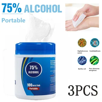 

Disinfection Wipes 100X3 Sheets Bag Portable 75 Alcohol Wipes 10ML Paper Towels Non-woven Fabric Toilet Paper Wet Wipes#YL10