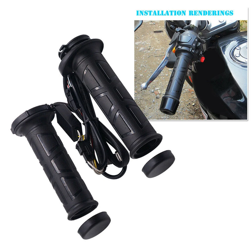 Комплект из 2 предметов, руль мотоцикла с электрическим подогревом, ручки с подогревом, регулируемые ручки