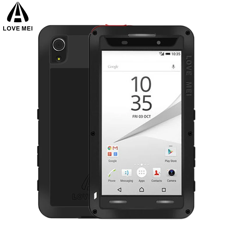 

LOVE MEI Aluminum Metal Case For Sony Xperia Z5 Cover Armor Shockproof Life Waterproof Case For Sony Xperia Z5 Dual E6603 Coque