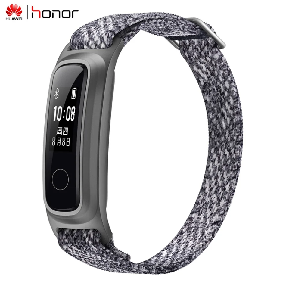 Серый HUAWEI Honor Band 5 Смарт-часы/браслет для бега руководство баскетбольный браслет запястье и обувь режим сна монитор водонепроницаемый - Цвет: Серый