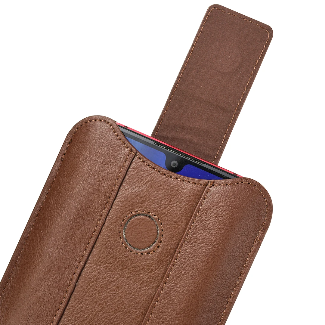 Funda de cuero genuino delgada con hebilla ajustable de lujo, bolso de mano, bolsa de teléfono, Clip de cinturón, funda para iPhone, Xiaomi, Samsung, LG 4