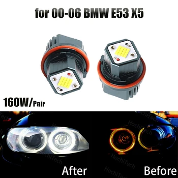 

6000K White 160W High Power Angel Eyes LED Lights Ring Marker for 00-06 BMW E53 X5