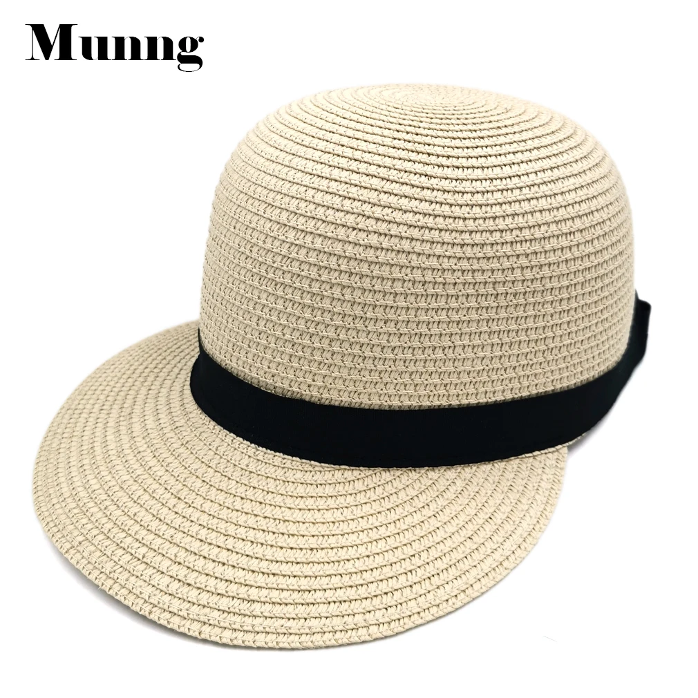Munng Woman Men Outdoor Summer Beach Party Street Church Sunhat Plastic Straw New Top Fanshion Baseball Cap Adjustable | Аксессуары для
