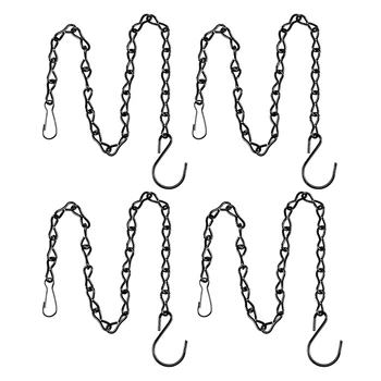 

4 Pack 19.7 Inch Hanging Chain,Black, for Bird Feeders, Planters, Fixtures, Lanterns, Suet Baskets, Wind Chimes and More! Outdoo