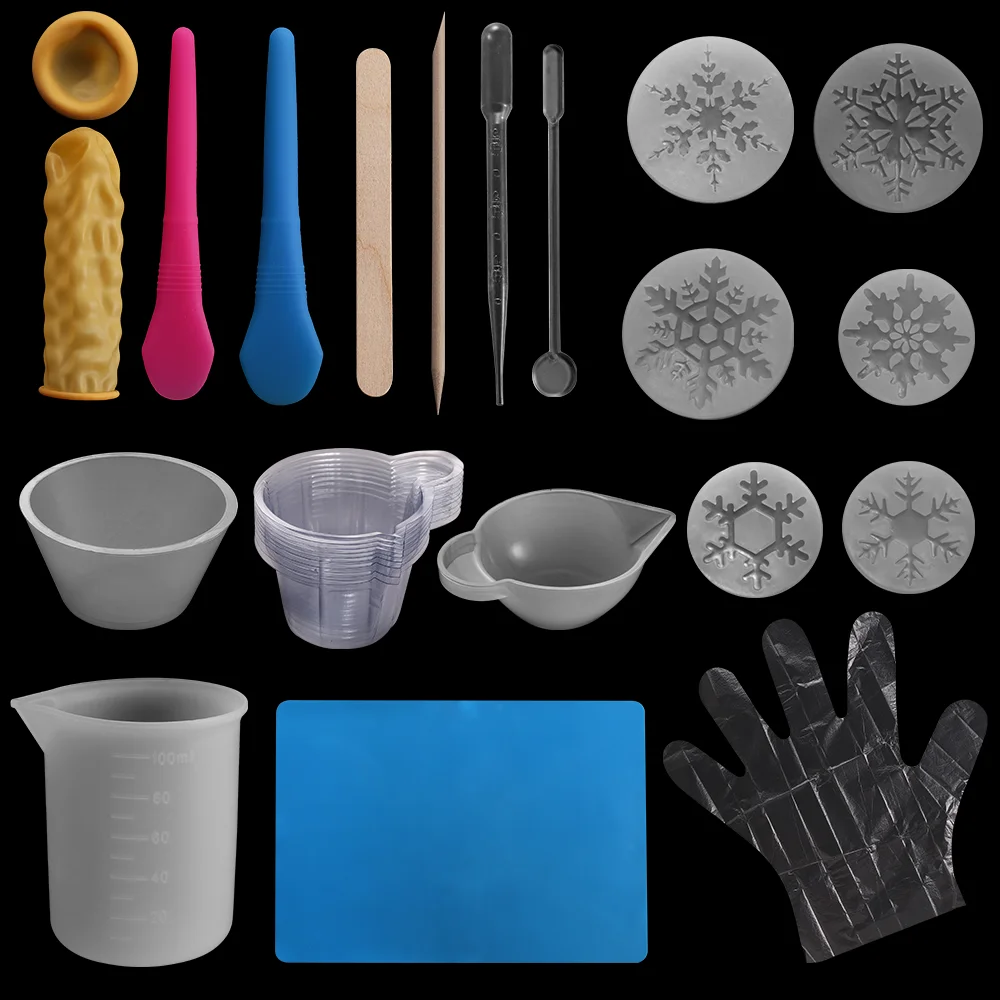 

Epoxy Resin Craft Tools Set Disposable Cups Transfer Pipettes Silicone Mat Dropper Spoon Mix Stick for DIY Jewelry Making Kit