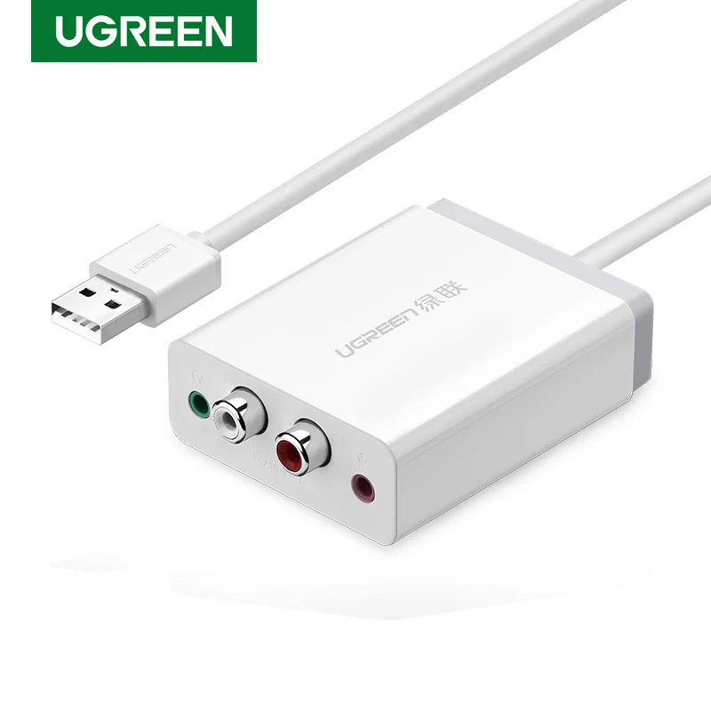 Звуковая карта Ugreen 2 RCA USB звуковой интерфейс 3 5 мм адаптер для микрофона в динамик