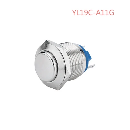 

19mm Waterproof Momentary High Round Metal Push Button Switch Car Start Horn Speaker Bell Automatic Reset 12mm metal switch