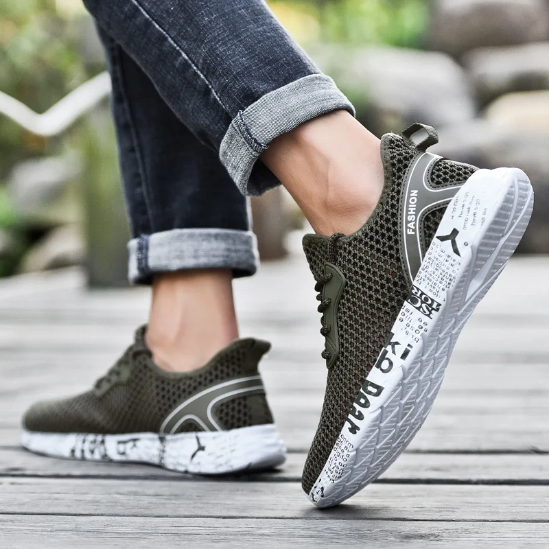 Plus Size 47 48 Summer Shoes Mesh Breathable Men Sneakers Men's Elastic Force Vintage Non-slip Blade Running 2021 New |