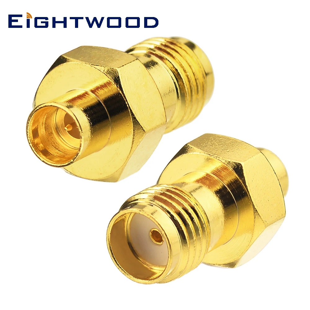 Eightwood 2 шт. коаксиальный адаптер SMA в SM P RF штекер прямой гнездо разъем 50 Ом |