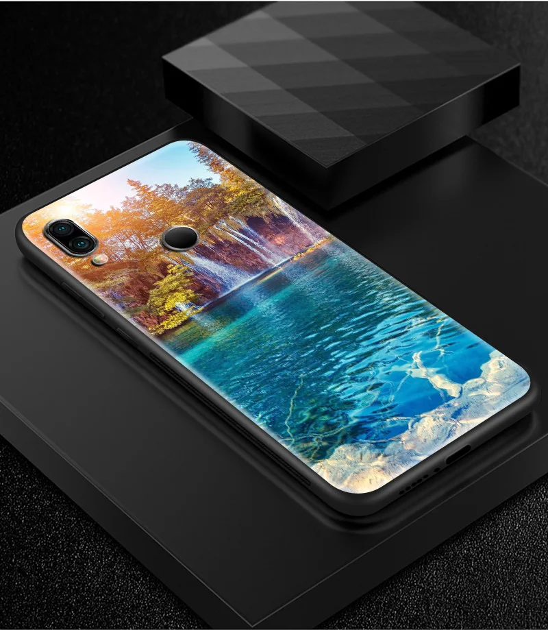 Для Xiaomi A1 A2 Lite 5X 6X 4X 5Plus 5A 6 6A 7 Go S2 Y3 закаленное Стекло чехол для телефона Redmi Note 6 7 премьер-профессионал печать текстура ракушками