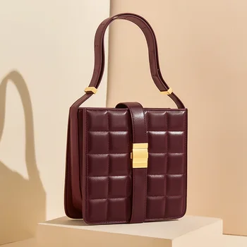 

Women's Shoulder Bags Genuine Leather Luxury Brand Braided Weave Padded Cassette Crossbody Purse Bosla Organizer Handbag