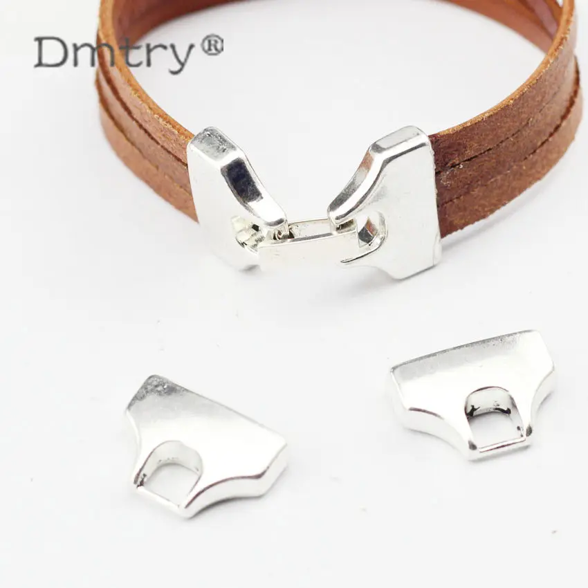 

Dmtry 3set/lot Retro Style Vintage Fashion Jewelry Flat Leather End Clasp For Flat Leather Bracelet Making Findings Diy LC0125