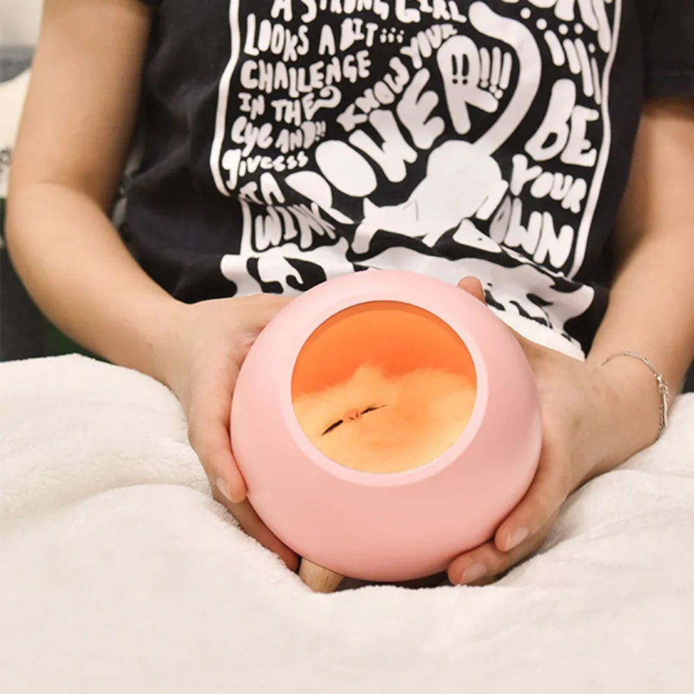 3 Color Little Pet House Atmosphere Lamp Warm Cute Cat USB portable Charging Night Light Home Decor Bedside Sleeping Light