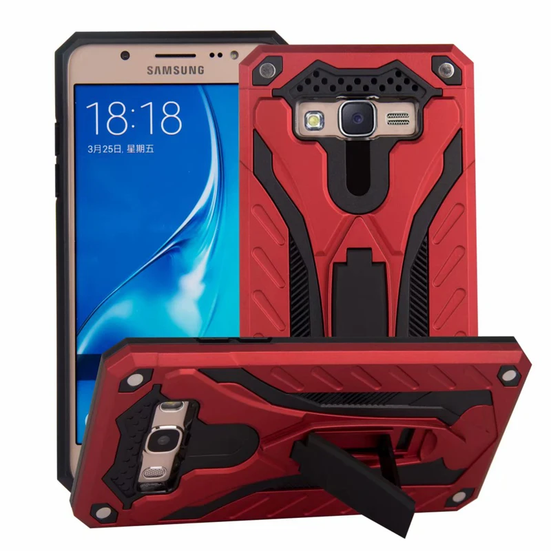 Чехол, чехол, чехол для Samsung Galaxy J2 Prime J 2 Prime G530 edge TPU armor защита от падения Автономный Кронштейн, чехол для телефона - Цвет: red