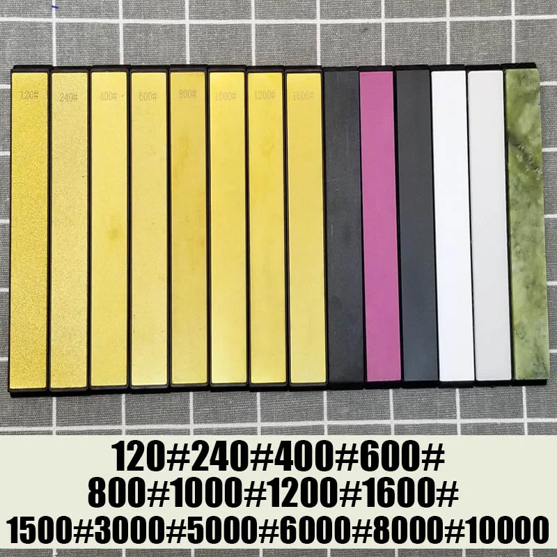 120 3000 8000 10000 grit golden diamond sharpening stone fine grinding polishing knife sharpener - Цвет: 14 stones set