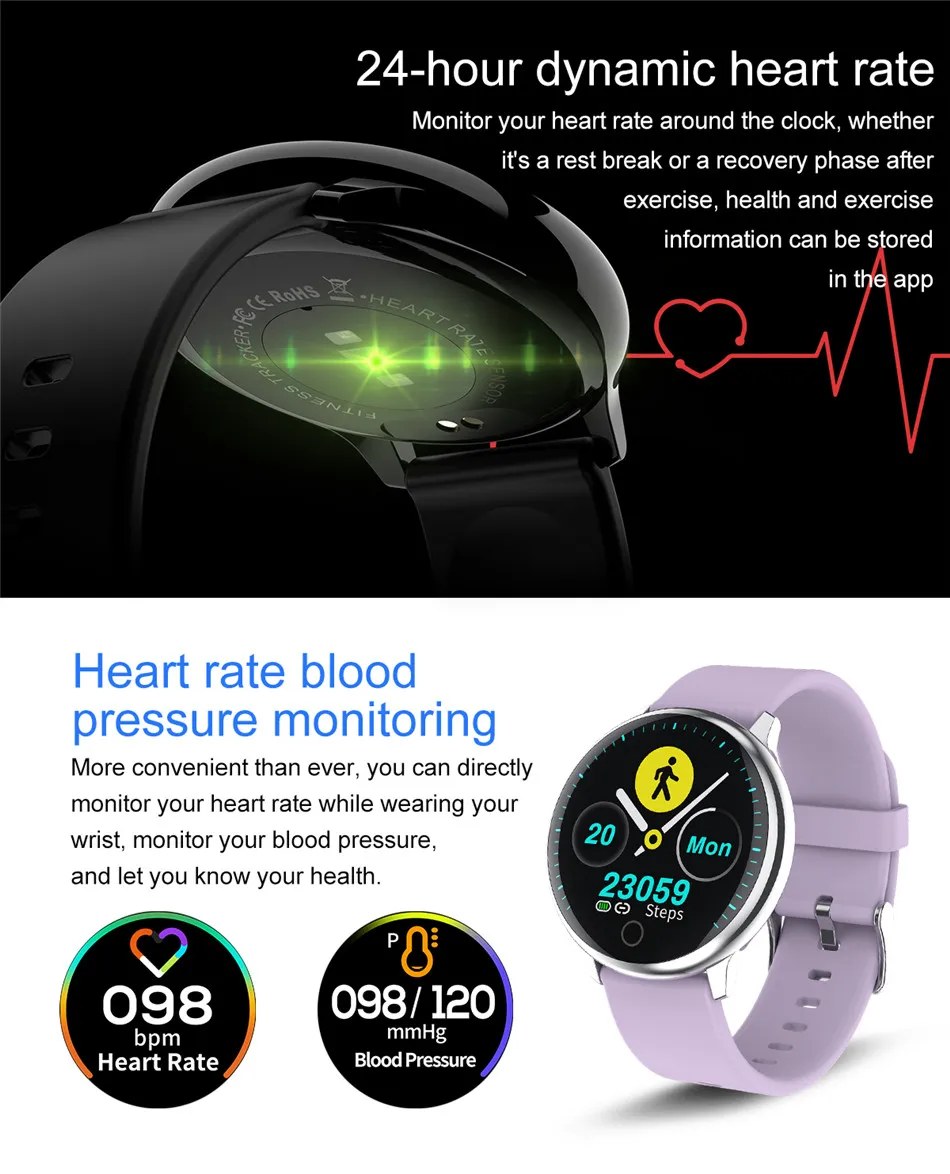 LIGE, умные часы, мужские спортивные часы, IP67, водонепроницаемые, фитнес-трекер, пульсометр, измеритель артериального давления, шагомер для Android ios