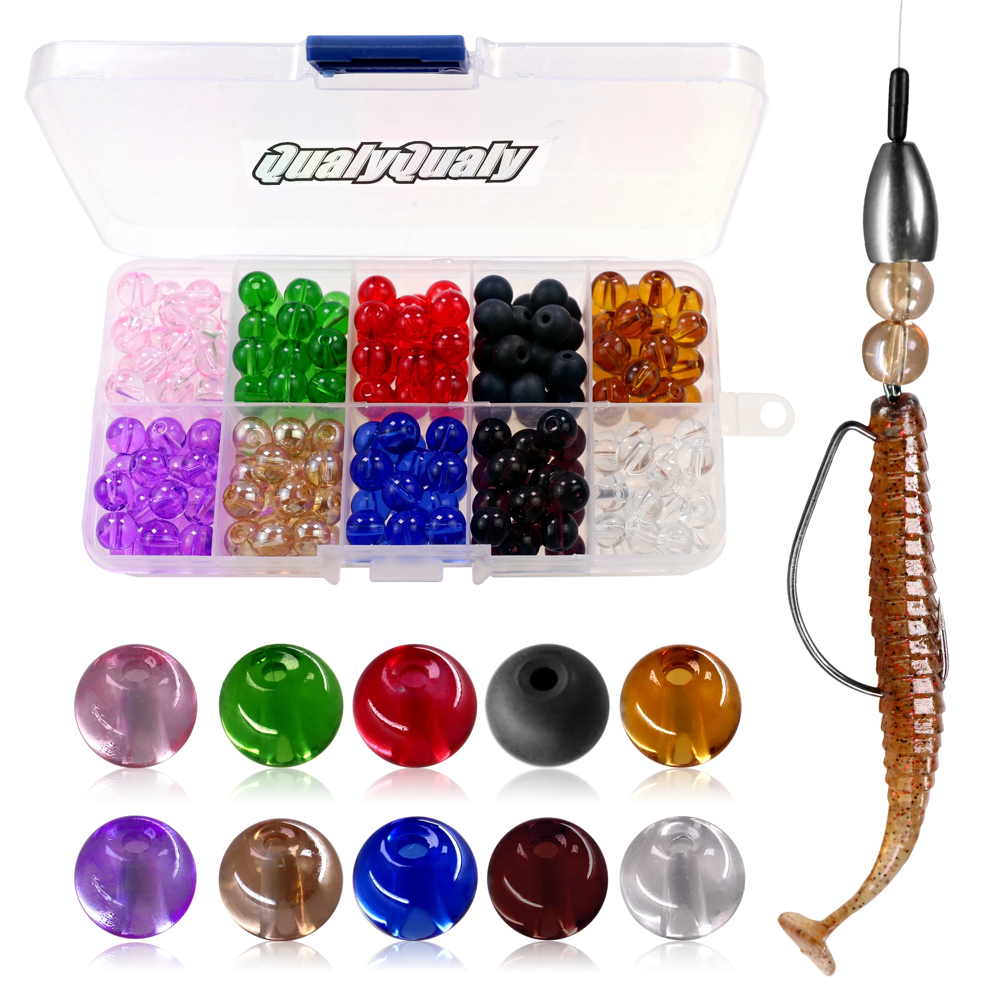 200pcs/500pcs Fishing Beads 6mm 8mm Mixed Color Carolina Rigs