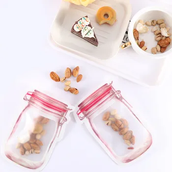 

Bottle-Shaped Storage Bag Plastic Sealable Zip-Lock Bag For Home Organization Food Organizer