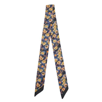 

47" 2020 Long Skinny Scarf Silk Narrow Head hair Twill Silk scarves neckerchiefs for women
