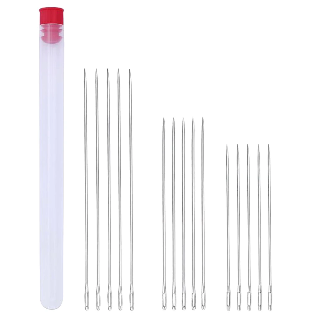

15x Large-eye Stitching Hand Sewing Quilting Long With Case 3Sizes