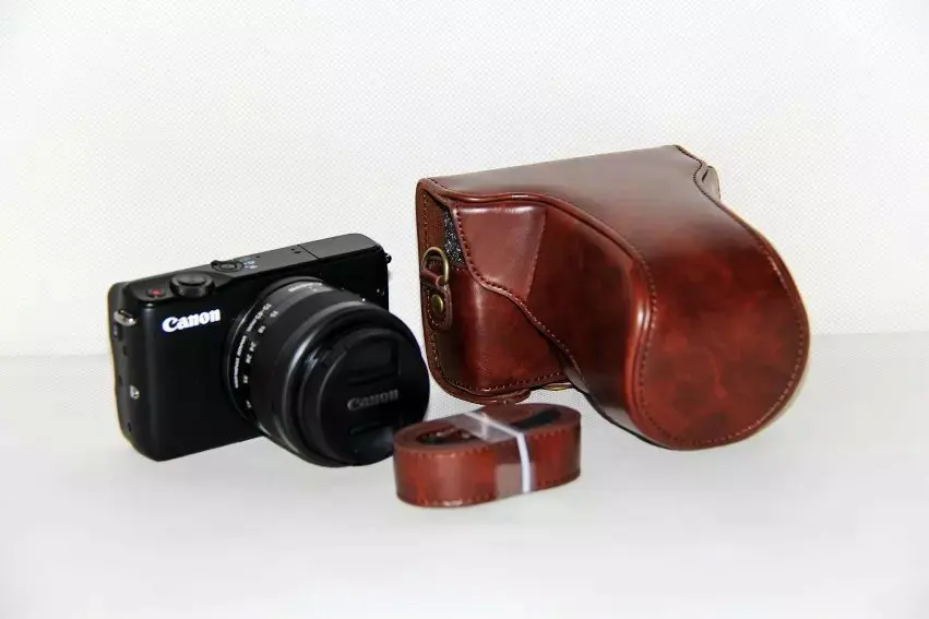 Najtaniej Ładna torba na kamera wideo do Canon EOSM10 EOS M10 EOS M100 EOS M200 futerał na aparat obudowa ochronna pokrywa skóra