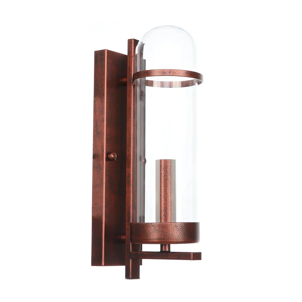 American Retro Rust Iron Glass Wall Lamps Loft Decor Sconce LED Wall Light Vintage Bedside Wall Lamp Home Lighting Luminaire