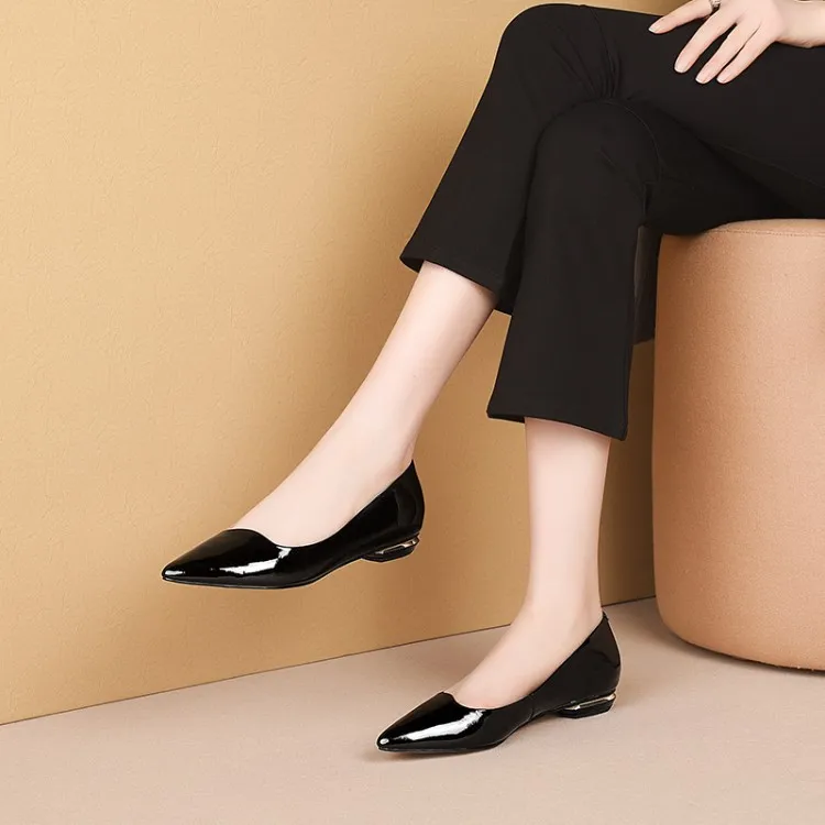 

New Style Autumn Pointed Shoes Slanted Heel Solid Color High-Heel Bow Simple Versatile Women's Fashion Shoes