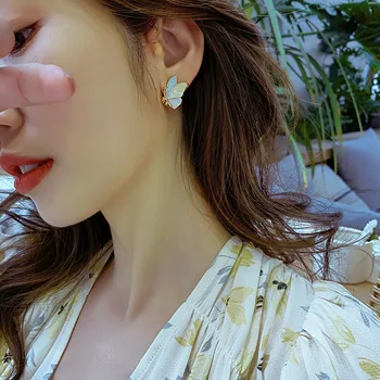 

DI-270 New Exquisite Cute Sweet Multicolor Butterfly Earrings for Woman Girl Party Dress Jewelry Accessories Anniversary Gifts