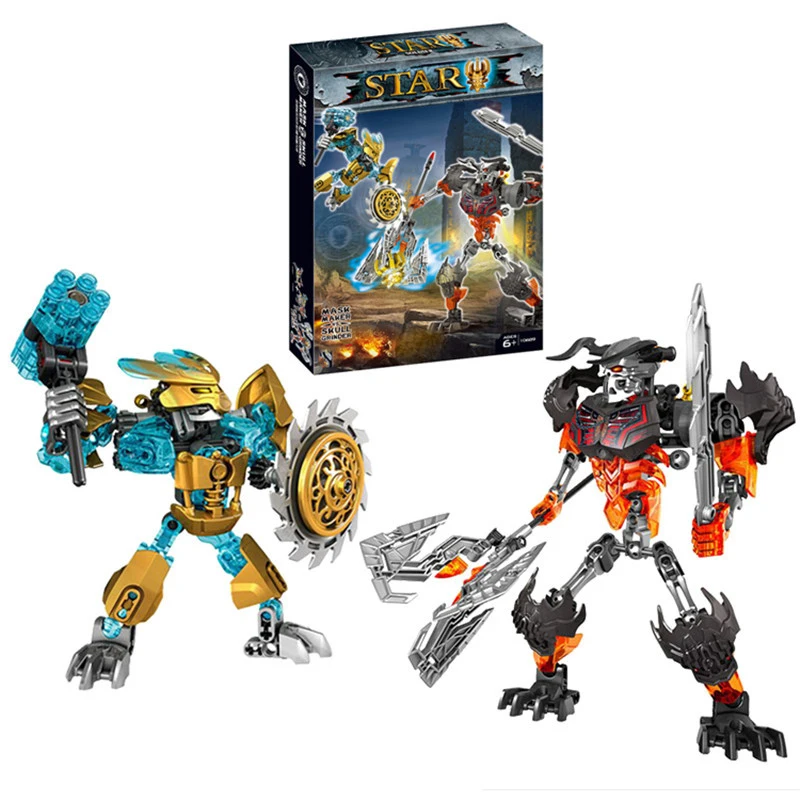 

BIONICLE Mask Maker VS. Skull Grinder Biochemical Warrior Building Block set Robot Model Bricks Compatible with 70795 Kids Toys