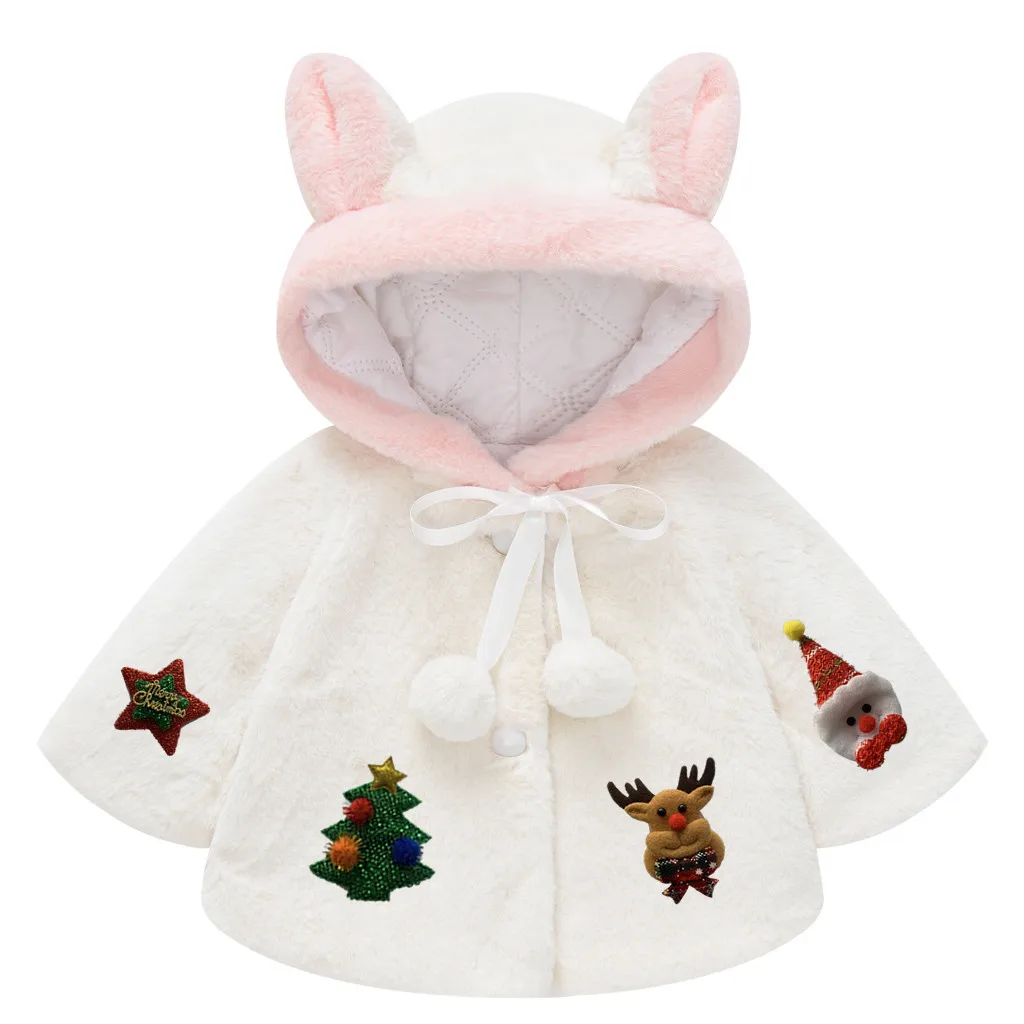 Baby Girls Christmas Coats Outwear Thick Warm Baby Girl Winter Clothes Hooded Coat Princess
