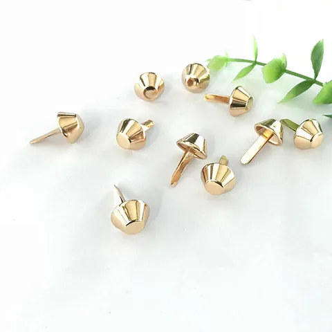 12*6mm Luggage Parts Rivet Bag Accessories Manual Metal Bag Bottom Nail Foot Nail Diy Parts Alloy Two-legged bucket nail