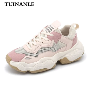 

TUINANLE 2020 Platform Sneakers Pink Shoes Woman Sneakers Casual Patchwork Wedge Sneakers Women Shoes Ladies Spring/Autumn Shoes