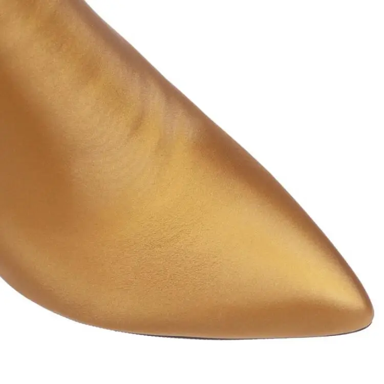 Женские ботинки до середины икры; chaussure boots; роскошные ботинки-гладиаторы из искусственной кожи на высоком каблуке с острым носком; женская обувь; zapatos mujer sapato; H824