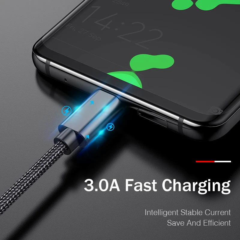 Кабель YKZ USB Type C для Samsung Xiaomi Huawei Oneplus провод быстрой зарядки кабель зарядное