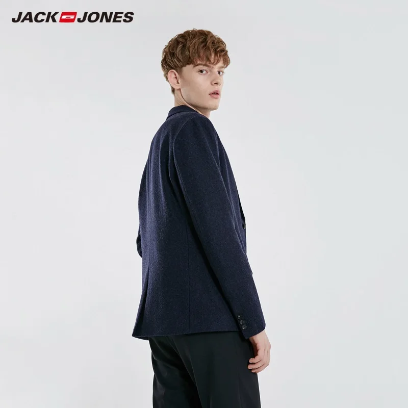 JackJones мужской шерстяной Блейзер деловой Повседневный приталенный пиджак Мужская одежда 219108504