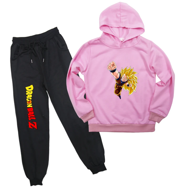 

Dragon Ball Print Children Hoodie Set Anime Toddler Boys Girls Clothes Sets Cotton Suit 2pcs Hoodies+pants Spring Autumn Outfits