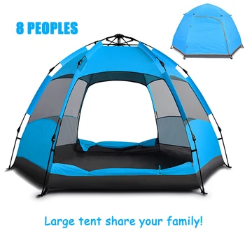 

Outdoor large tent automatic open tent hexagonal 8 People tent Ultralight Mesh Family Tents Camping tents Hiking tent outdoor