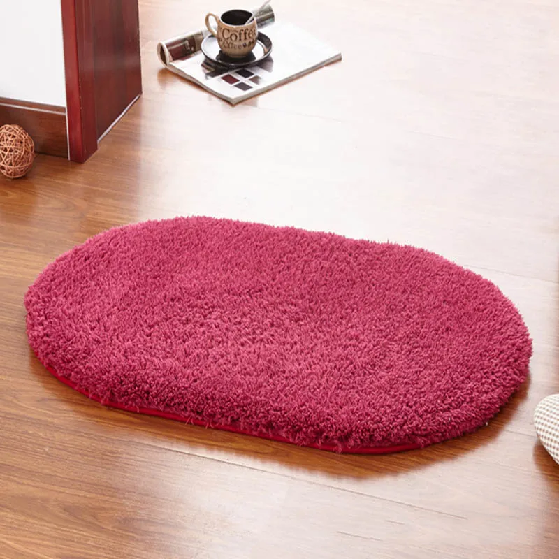 Tapis de salle de bain ovale absorbant