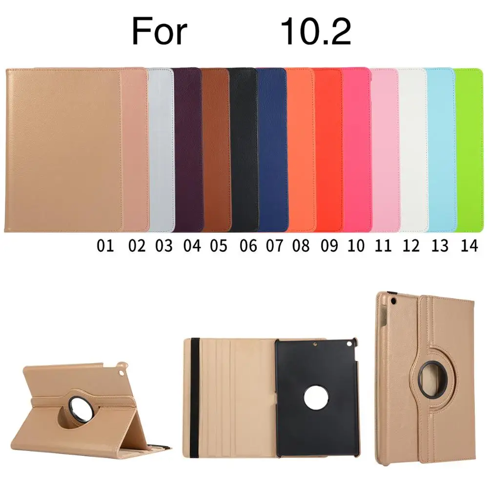 Кожаный чехол для Apple iPad 10 2 2019 A2200 A2198 A2232 вращающийся на 360 градусов смарт-чехол
