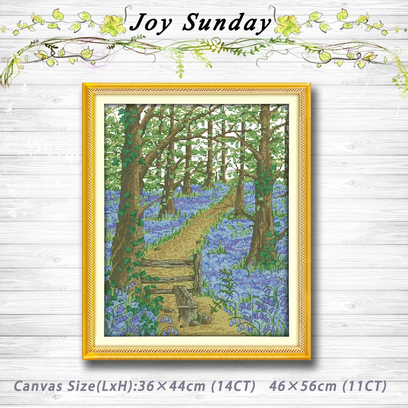 

The flower path in the forest scenery painting dmc 14CT 11CT counted cross stitch kits embroidery set Needlework Set Home decor