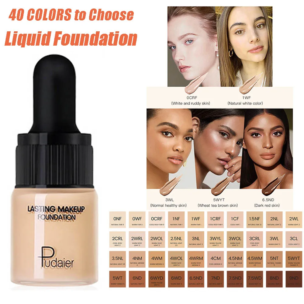 Pudaier40 цветов Профессиональная Тональная основа для макияжа матовая Тональная основа жидкая косметика для лица полное покрытие тональный крем