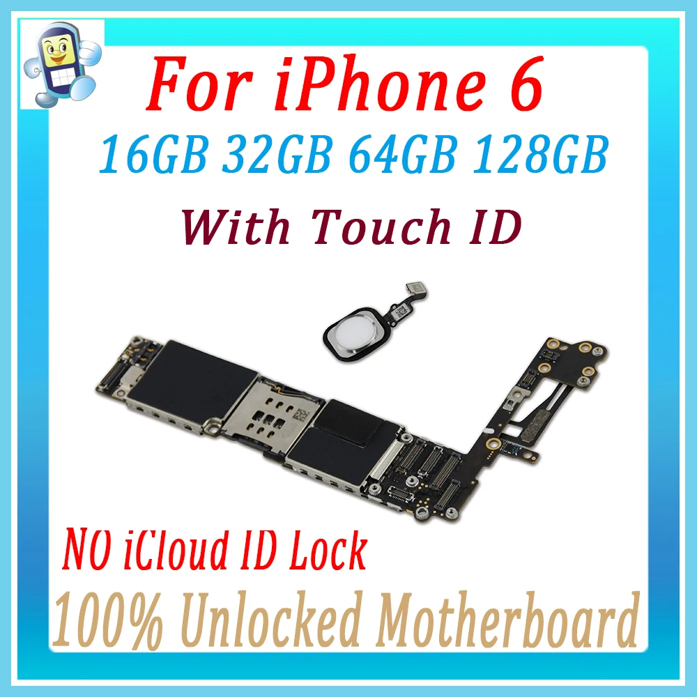 

Logic board For iPhone 6 Motherboard For iPhone 6 6g With touch ID / Without touch ID original Unlocked panel full tested