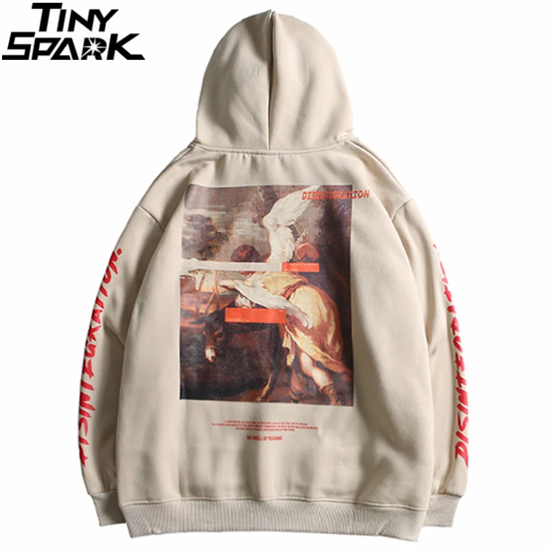 Sudadera con capucha de estilo Hip Hop para hombre, jersey con estampado de pintura Retro Harajuku, ropa de calle holgada de algodón 2020
