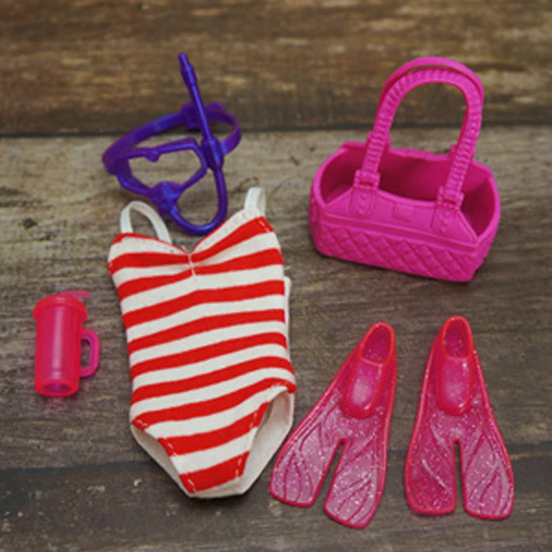 Fashion Outfits For Barbie Doll Clothes Set For Barbie Shirt Pants Shoes Glasses Crown Purse Hat Toys 1/6 Dolls Accessories