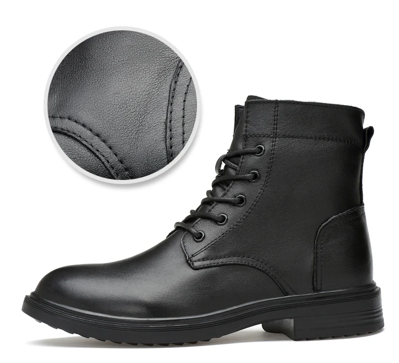 Autumn Winter Warm Genuine leather Ankle Men Boots snow Shoes fur plush classic Male Casual Boot Sneakers Footwear