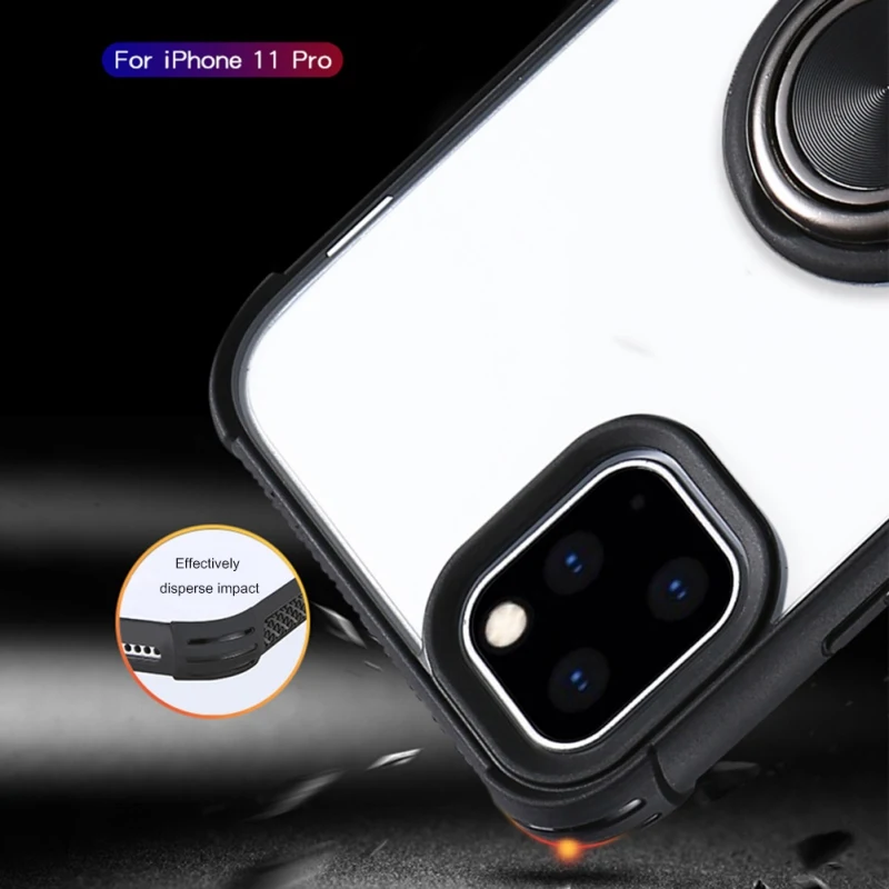 С кольцом для IPhone 11 Pro Мягкий Силиконовый ТПУ чехол для телефона
