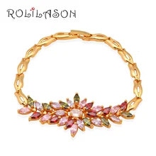 Серебро кубического циркония наложения звено цепи часы браслеты для женщин зубец Установка модные ювелирные изделия TB520